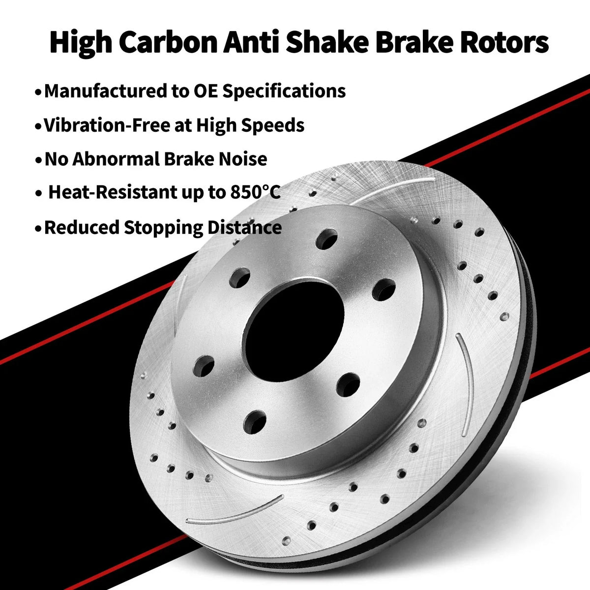 Set of 4 Drilled Rotors & Pads for Toyota Sienna (2011–2020), Highlander (2014–2019)