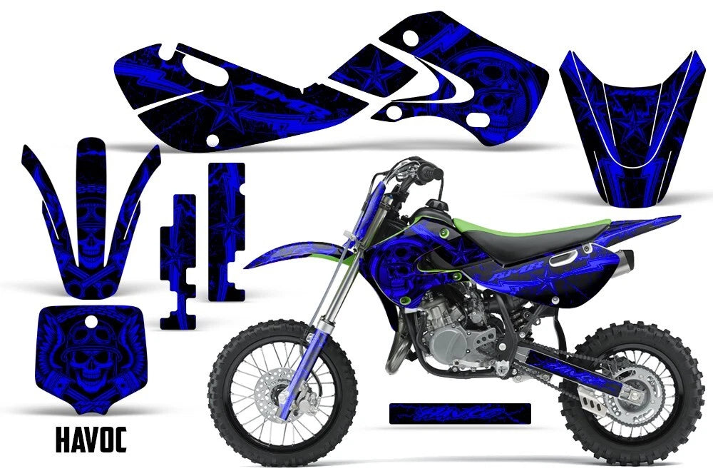 Graphic Stickers + PLT Decals for Kawasaki KX 65 (2002–2018) & KLX 110 (2002–2009)