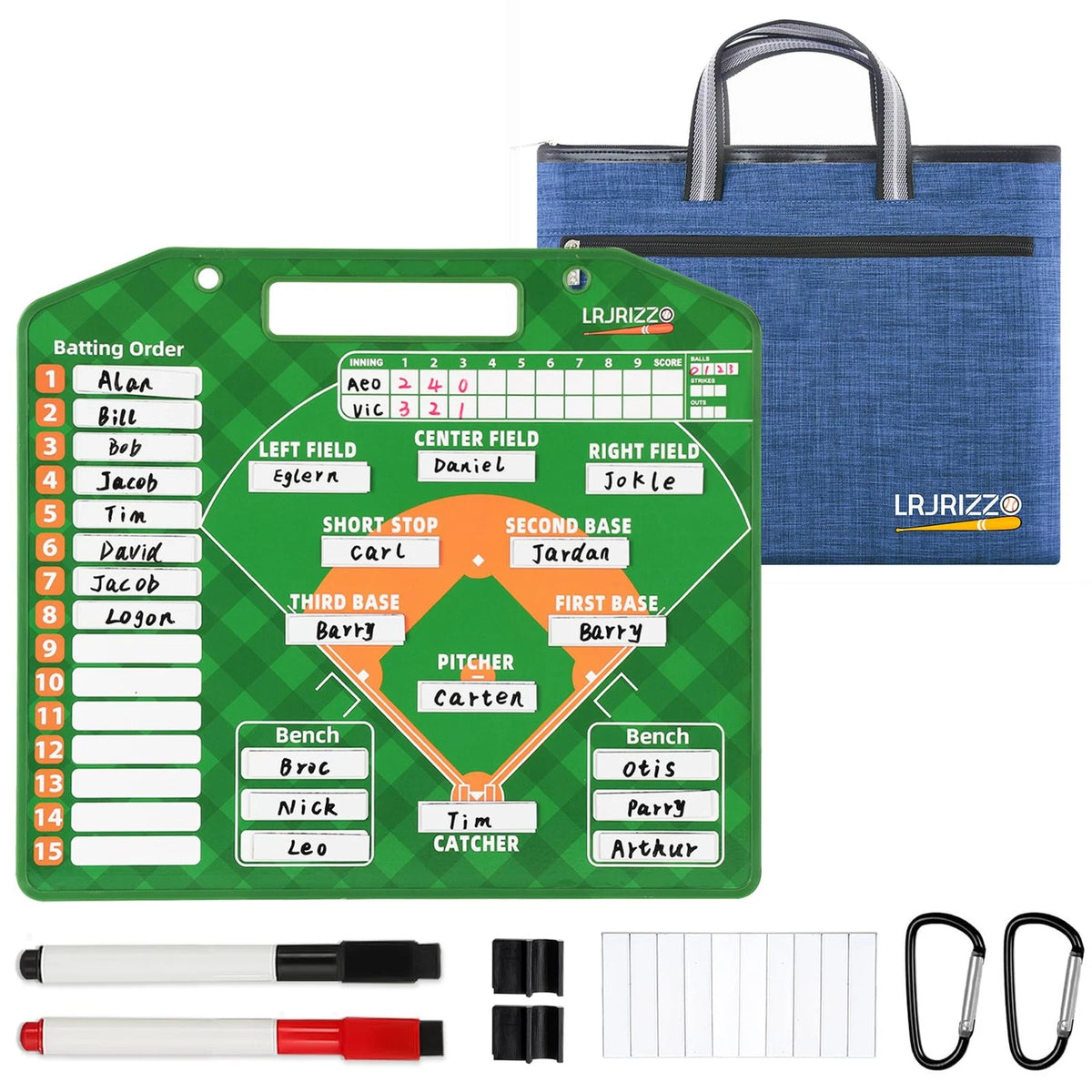 Magnetic Baseball Lineup Board for Baseballs (11 inches x 12.5 inches)