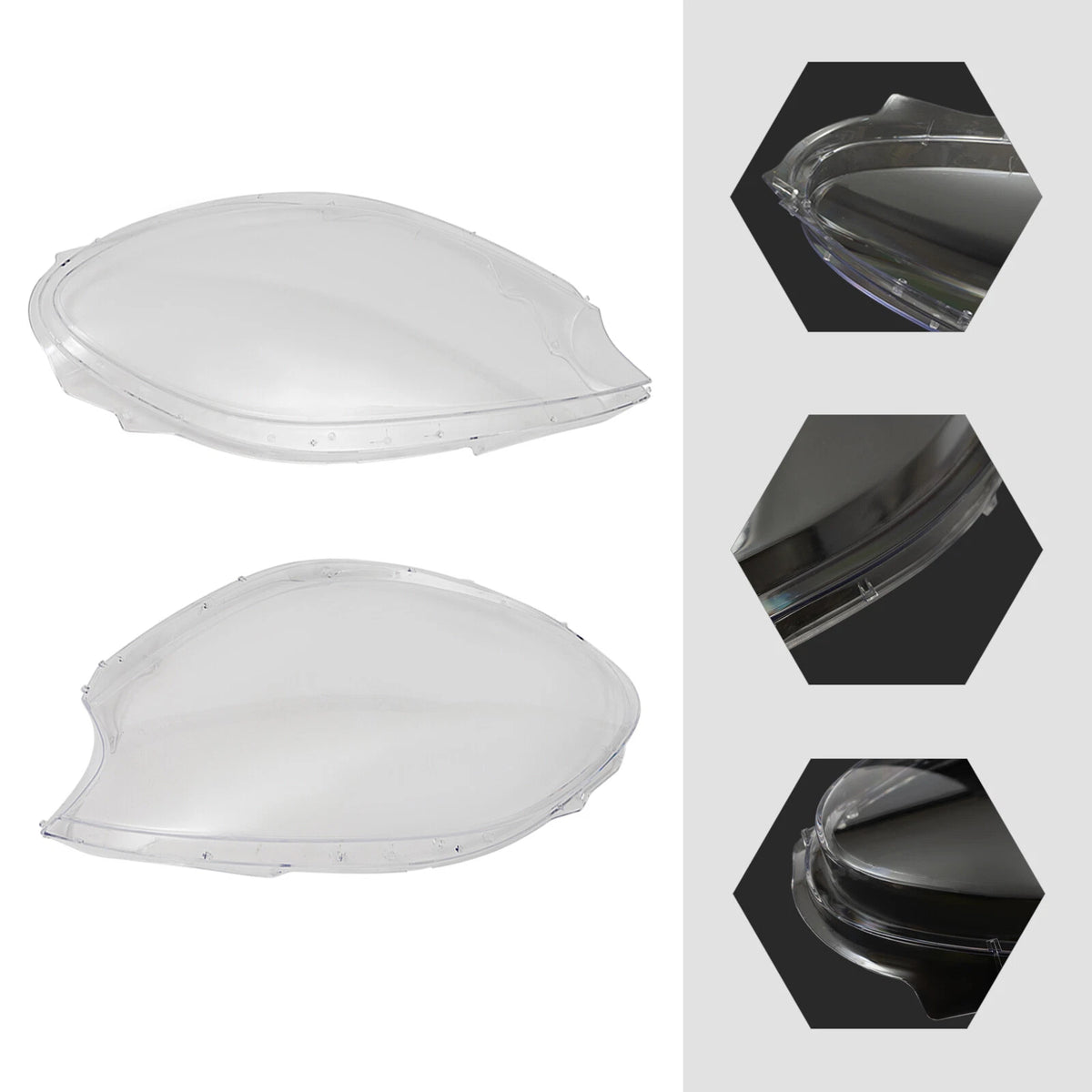 Left & Right Headlight Shell Lens Cover for Porsche Macan (2015–2018)