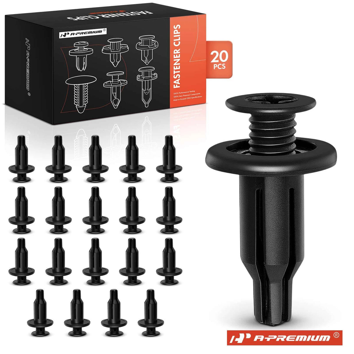 Set of 20 Nylon Bumper Retainer Clips for Honda (91502SP0003, 0940909303)