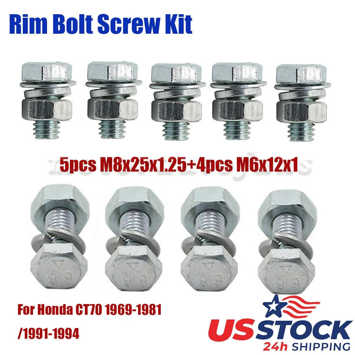 Rim Bolt Kit for Honda CT70 (1969–1982, 1991–1994)