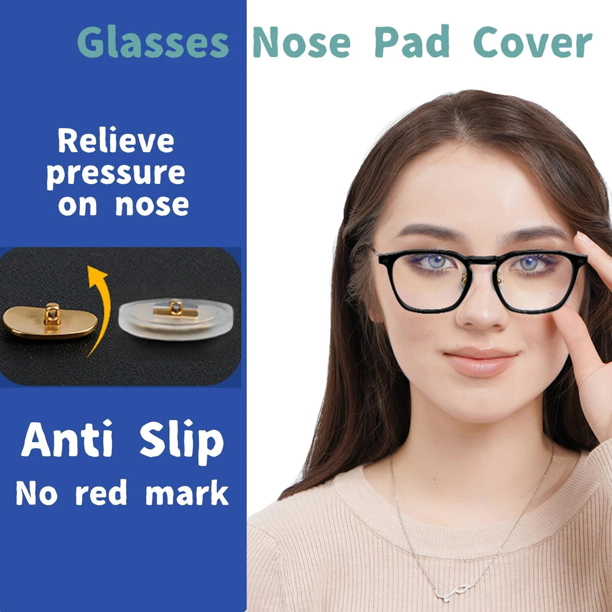 5 Pairs Slip-on Nose Pads for Eyeglasses (Universal Fit)