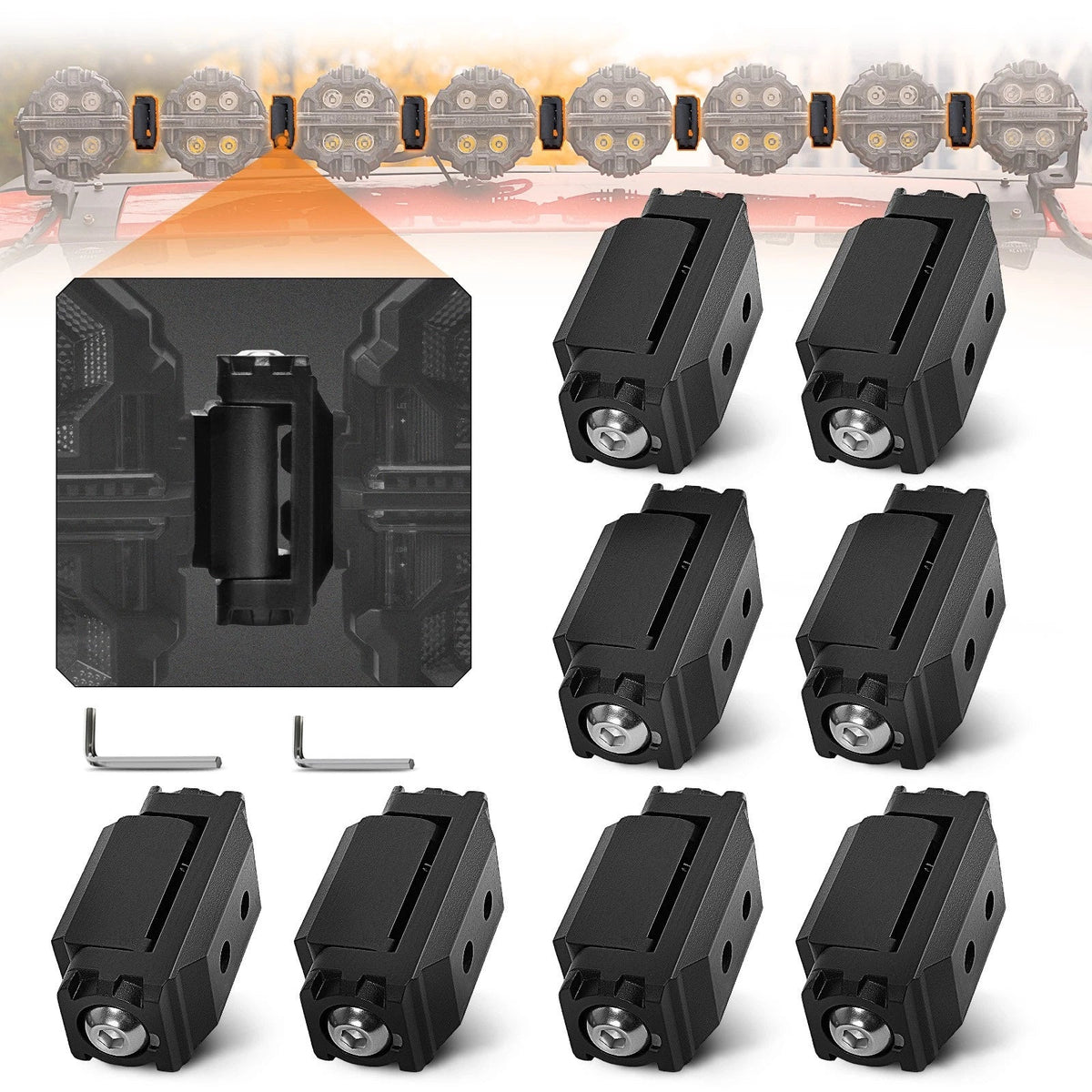 Set of 8 Off-Road LED Light Mounting Brackets for Crosshair Series 5" Pods