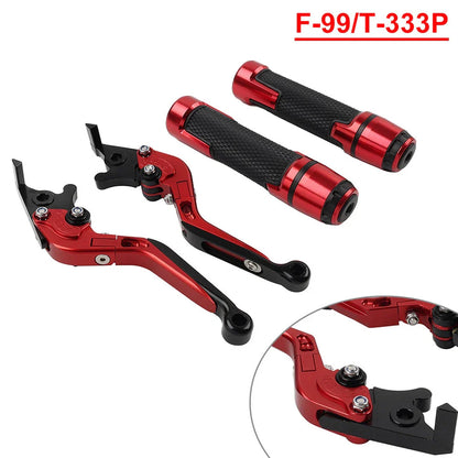 Red Extendable Brake Clutch Levers Grip Set for Speed Twin (2019-2023)