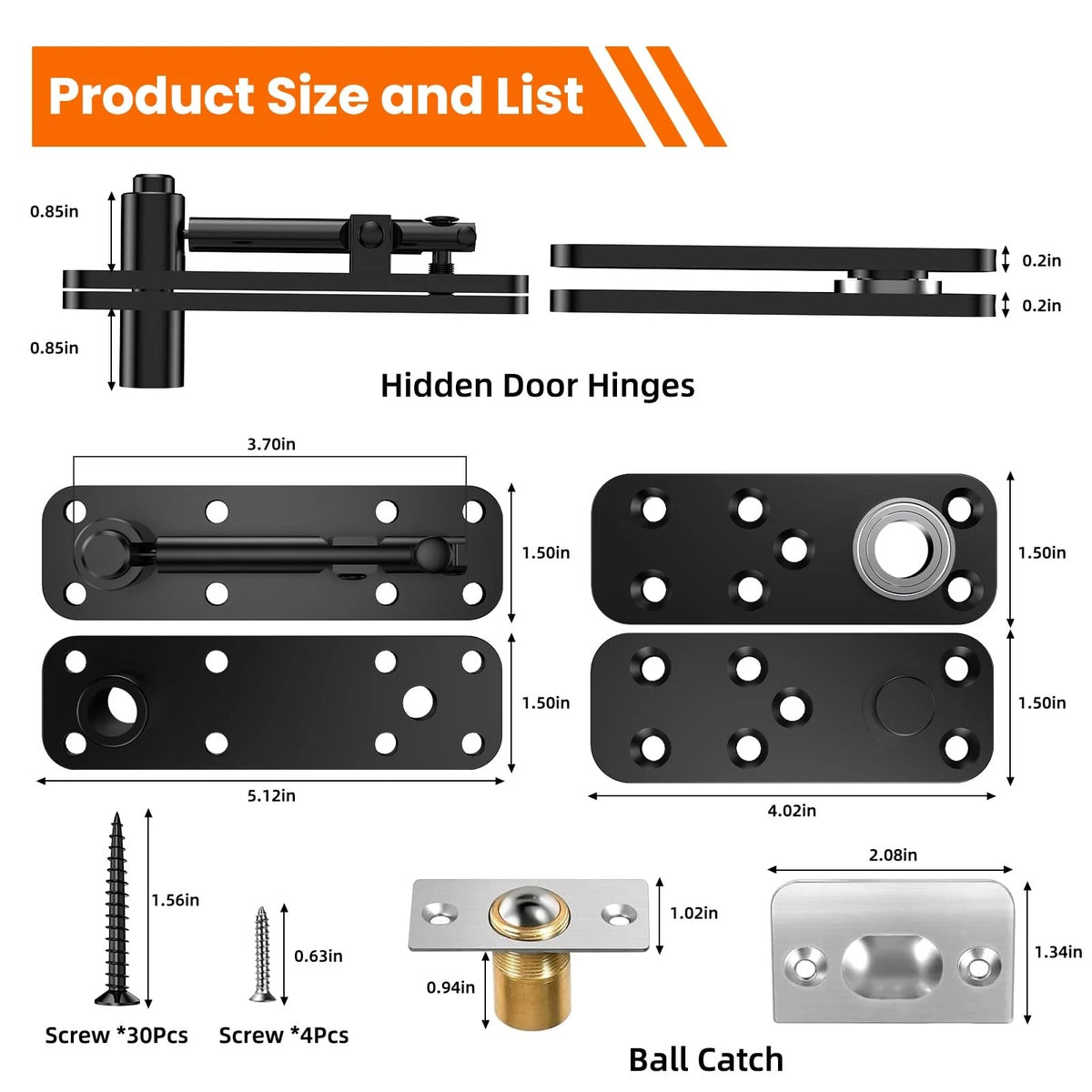 Heavy Duty Hidden Door Hinge Pivot Hinge for