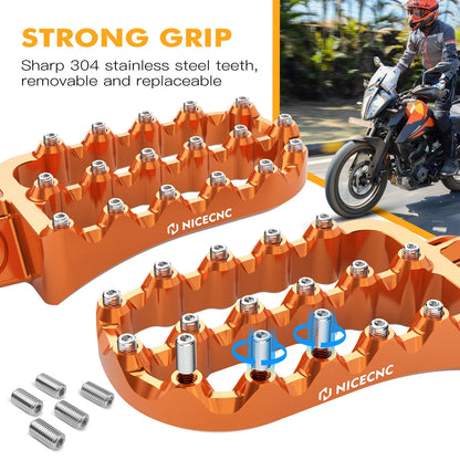 Set of 2 NiceCNC Forged Flat Foot Pegs for KTM 390 Adventure (2020–2024)