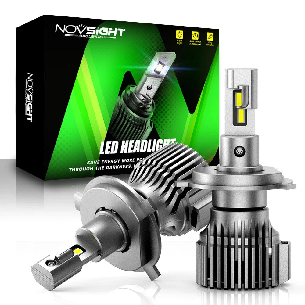2X H4 9003 HB2 Canbus LED Headlight Kit for NOVSIGHT (6500K White)