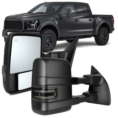 Power Heated Towing Mirrors with Puddle Light & Turn Signal for Ford F-150 (2004–2014)