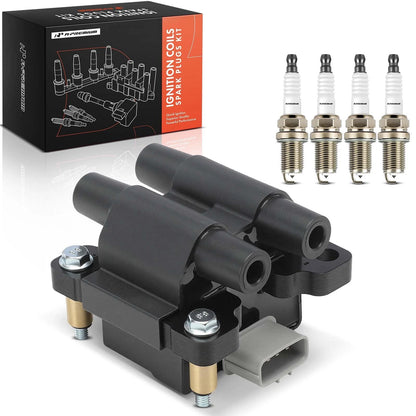 Set of 1 Ignition Coil & 4 Iridium Spark Plugs for Subaru Forester (2009–2010) 22433AA590, UF-625, 7090