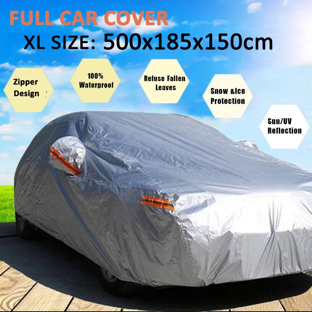 Waterproof UV Snow Full Car Cover for XL Vehicles (Glow at Night)
