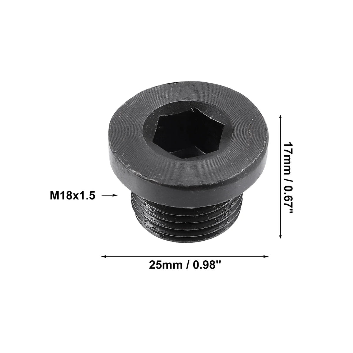 M18x1.5 Engine Oil Drain Plug Screw with Gasket for BMW Mazda Black