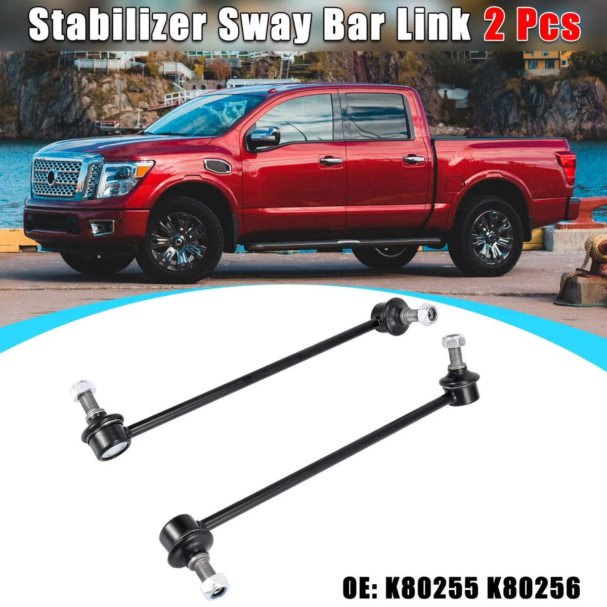 2X Front Suspension Sway Bar End Link K80255 54668CA000 for Nissan Quest (2004–2009)