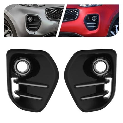 1 Pair Black Fog Light Covers for Kia Sportage (2017–2019)