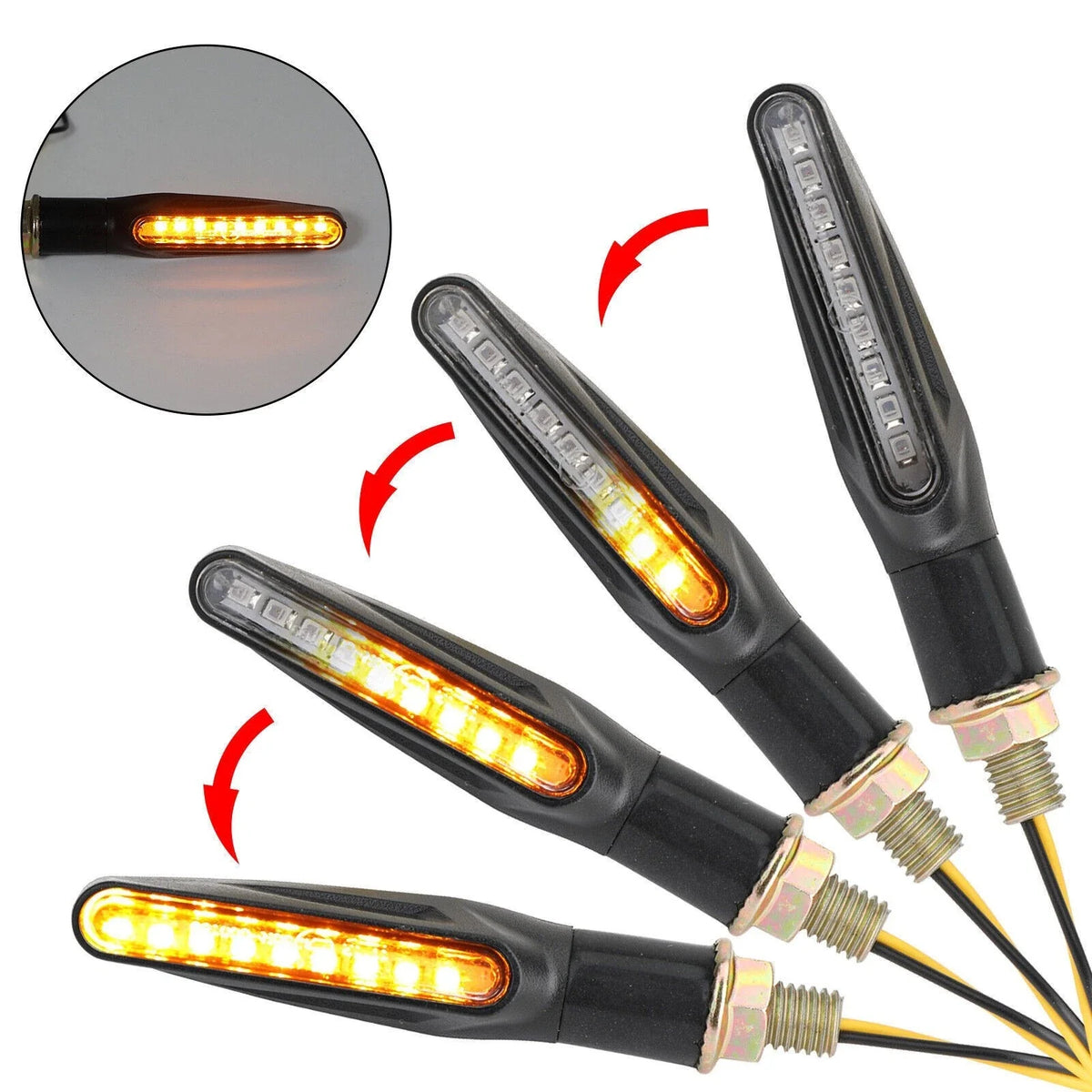 2X Motorcycle M10 Turn Signals Indicator Light Blinker for Chopper Cafe Racer