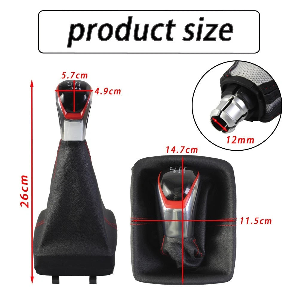 Shift Knob Assembly with Cover for Polo 9N (2002–2009) 5 & 6 Speed