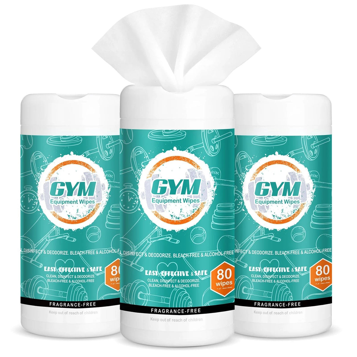 3 Pack Cleaning Wipes for Yoga Mats, Pilates Studio (240 Count)