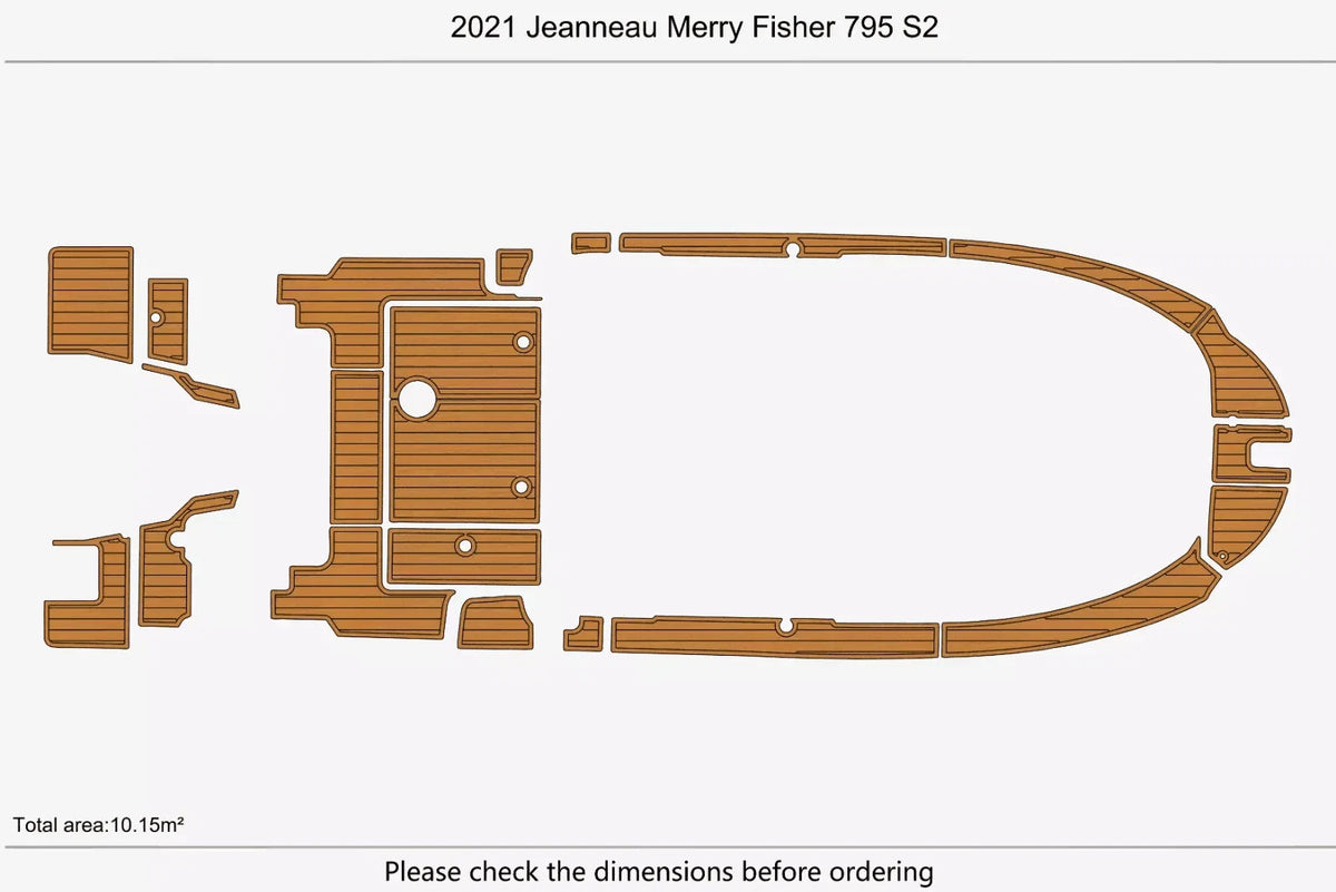 EVA Pads for Jeanneau Merry Fisher 795 S2 (2021) - Teak Deck Floor