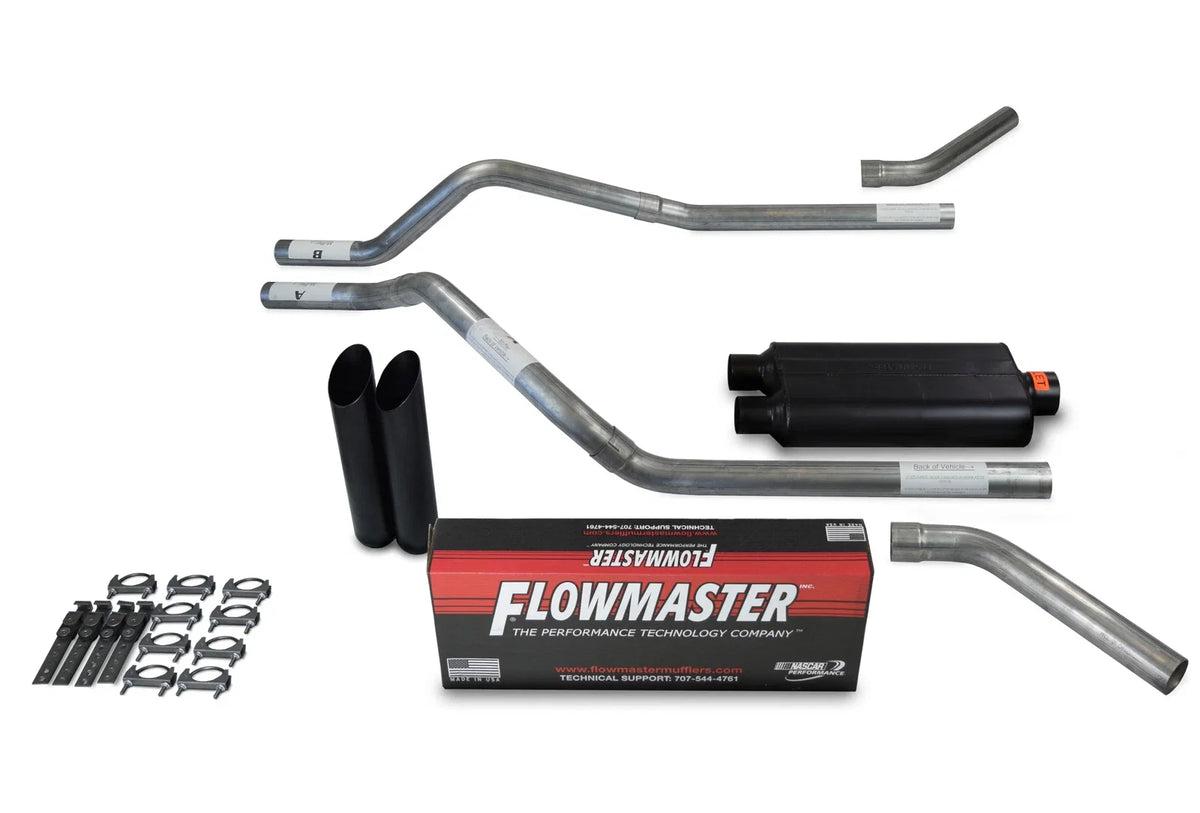 Dual Exhaust Kit for GMC Jimmy (2000–2004) - Flowmaster 50 Series, Black Tip