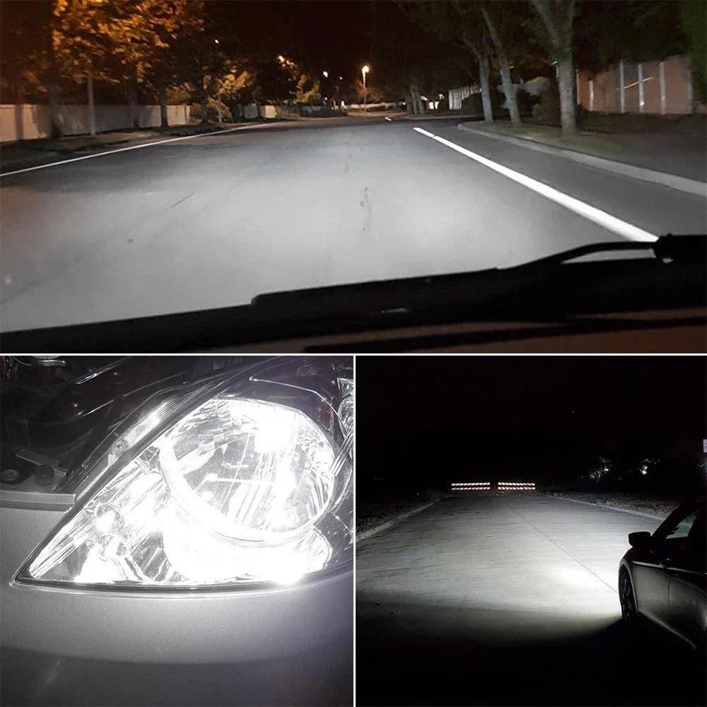 Set of 4 9005 + H7 LED Headlight Kit Combo Bulbs for High Low Beam