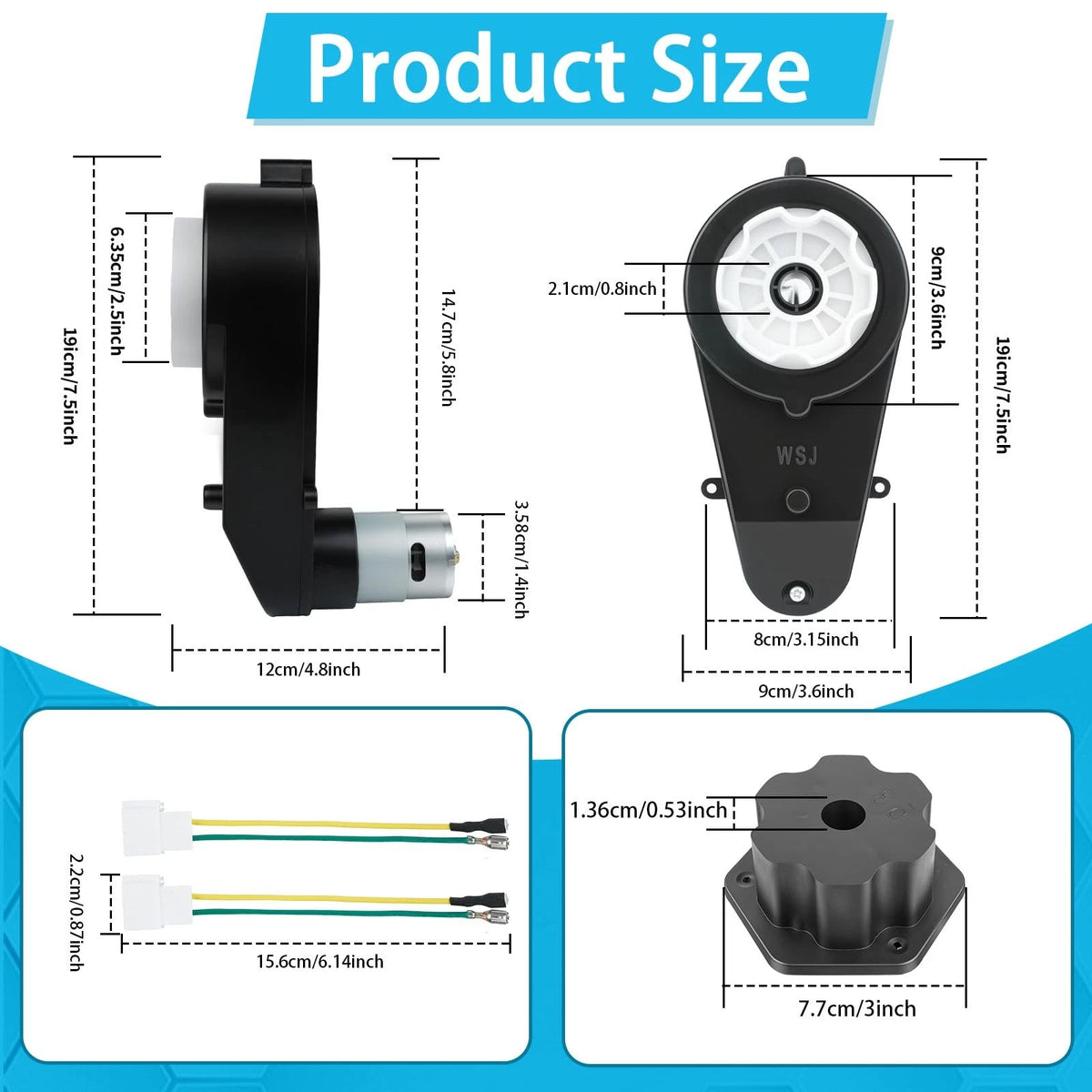 2X 24V RS555 40000RPM High Speed Motor Gearbox for