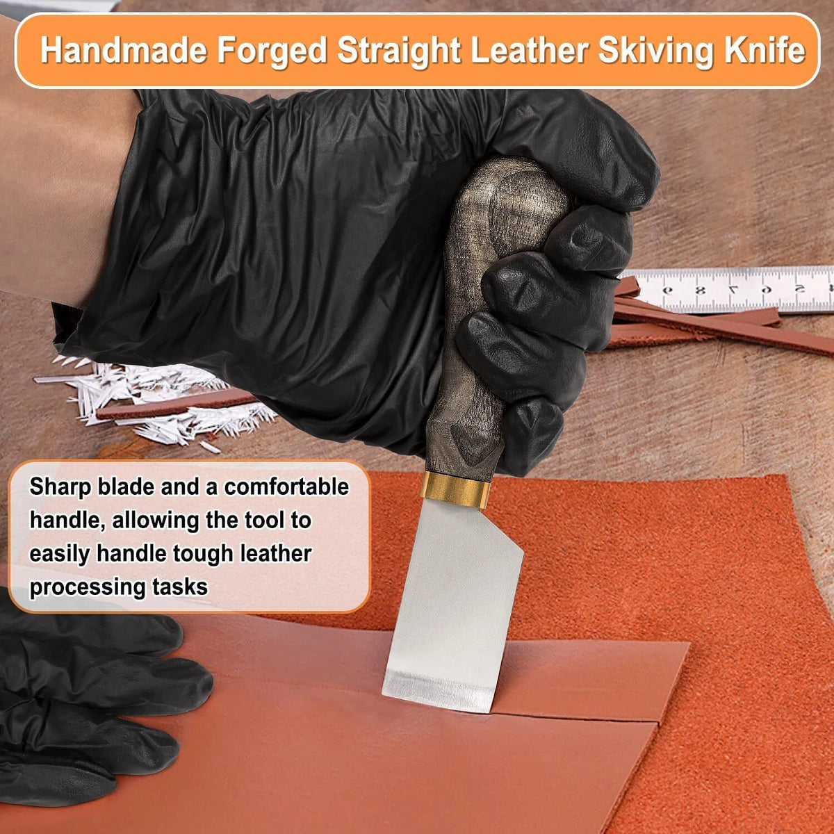 Leather Skiving Knife for Flat Leather Cutting with Case