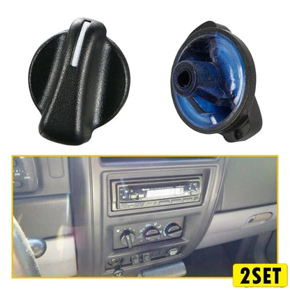 Set of 2 Fan Control Knob Speed A/C Heater for Jeep Wrangler TJ (1999–2006) 5011218AA