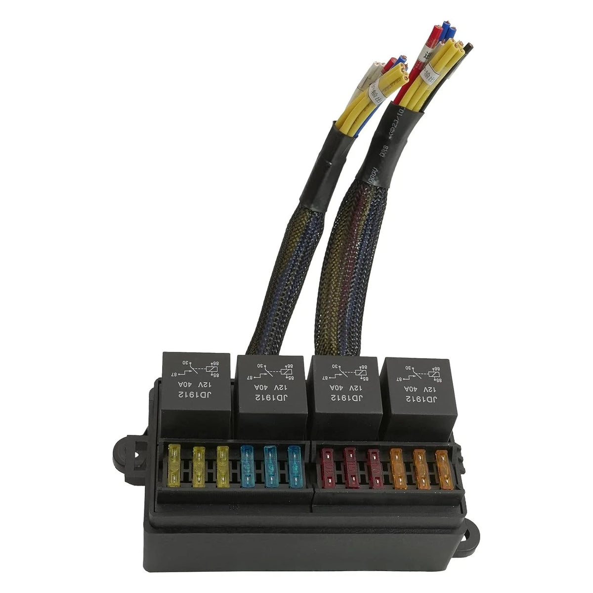 4X 12V Fuse Relay Box 4Pin Pre-Wired ATC/ATO Blade for Car Truck Boat