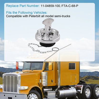 Aluminum Locking Diesel Fuel Cap for Peterbilt (2000–2023)