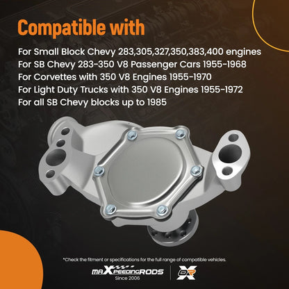 High Flow Aluminum Water Pump for Chevy SB 283-400 V8 (1955–1985) SI-AT63052
