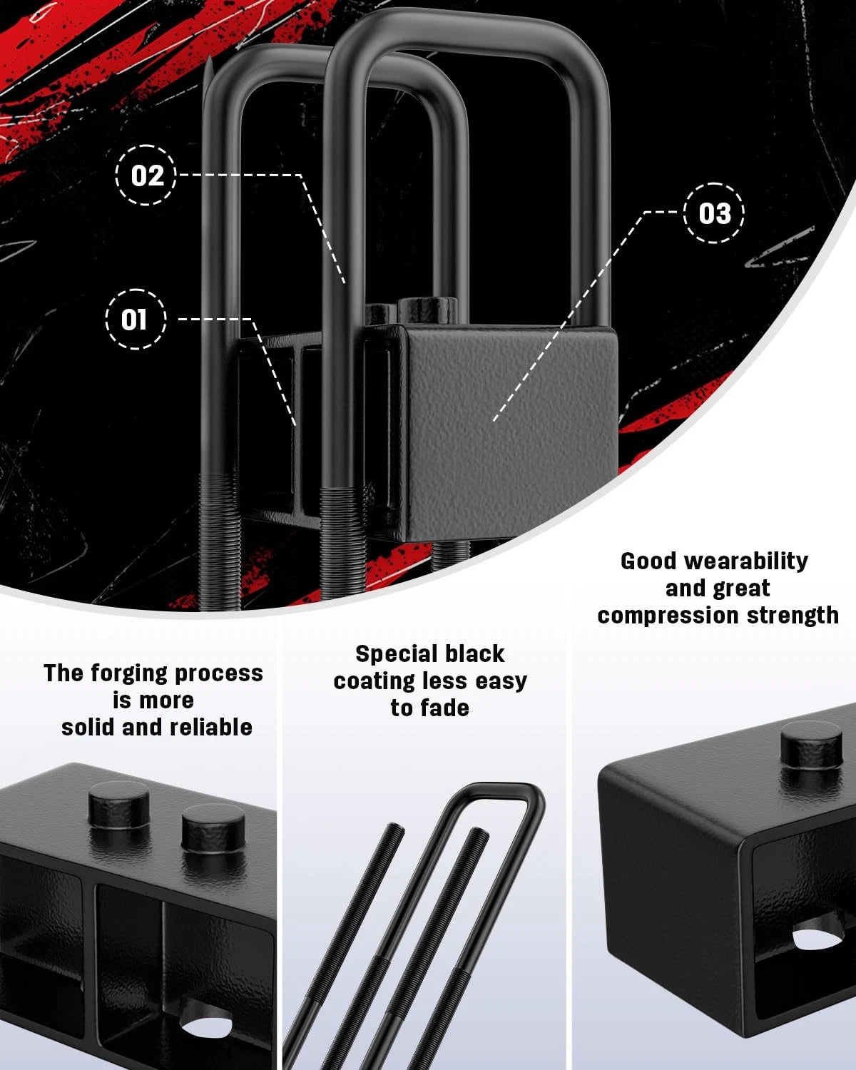 2 Inch Rear Lift Block for F150 2004–2020 2WD/4WD Leveling Lift Kit