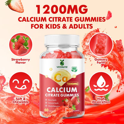 Calcium Citrate Gummies 1200mg for Adults (60 Count)