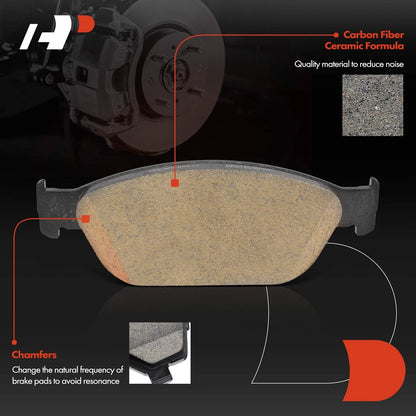 Set of 4 Front Ceramic Brake Pads for Mercedes-Benz E550 (2012–2014) P-1652