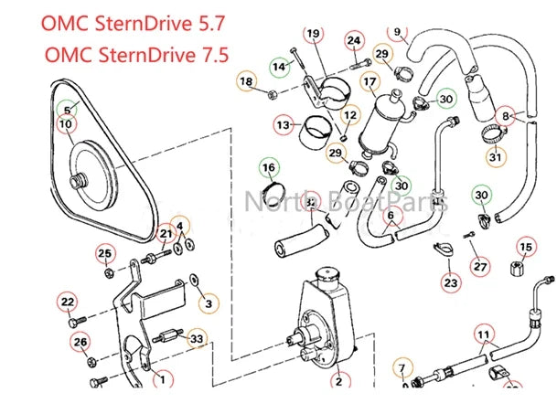 Power Steering Pump for Mercruiser Volvo Penta 4.3 5.0 5.7 L (1990–2023) 3888323 3863130