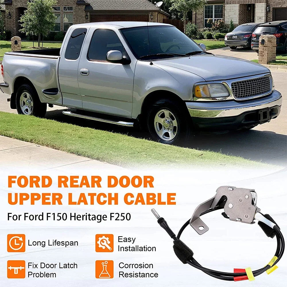 Rear Right Door Upper Latch with Cable for Ford F-150 F-250 (1997–2004)