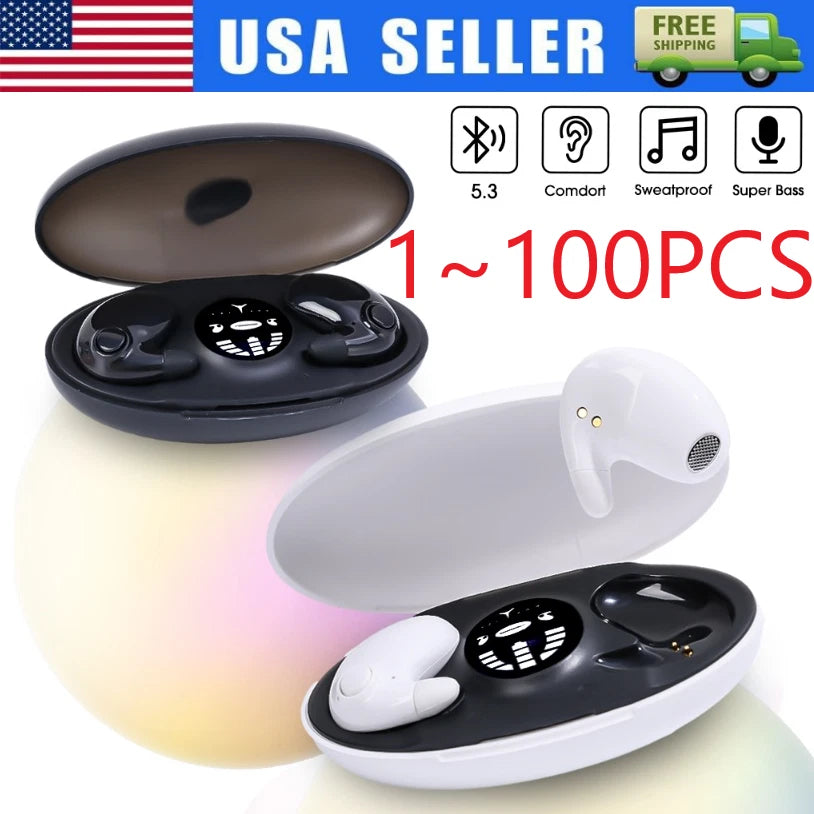 Set of 2 Invisible Sleep Wireless Earphones Bluetooth 5.3 Hidden Earbuds
