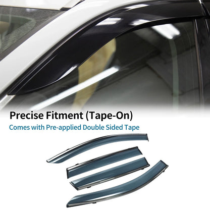 Set of 4 Window Deflectors for Honda CR-V (2017–2022) Black Vent Visor