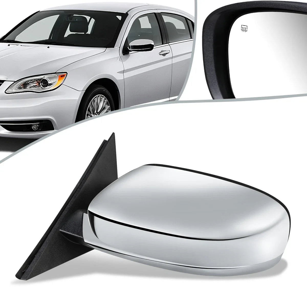 Driver Side Door Mirror for Chrysler 300 (2011–2013) CH1321341, Heated, Powered