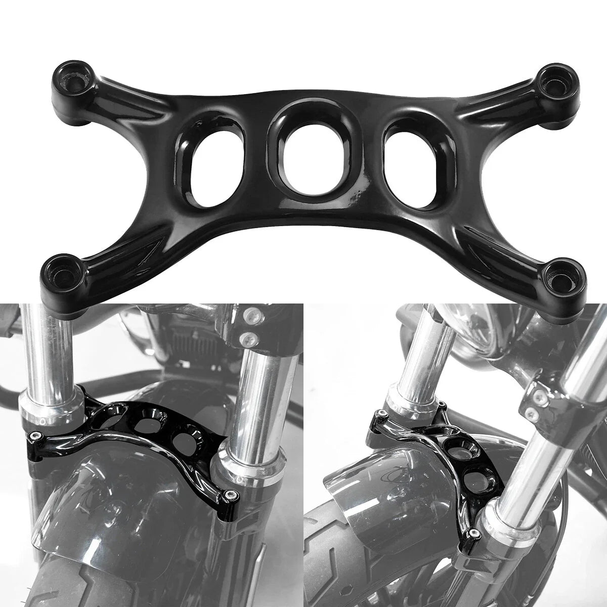 Front Forks Fender Brace for Harley Forty Eight 48 XL1200X (2016–2022) Black