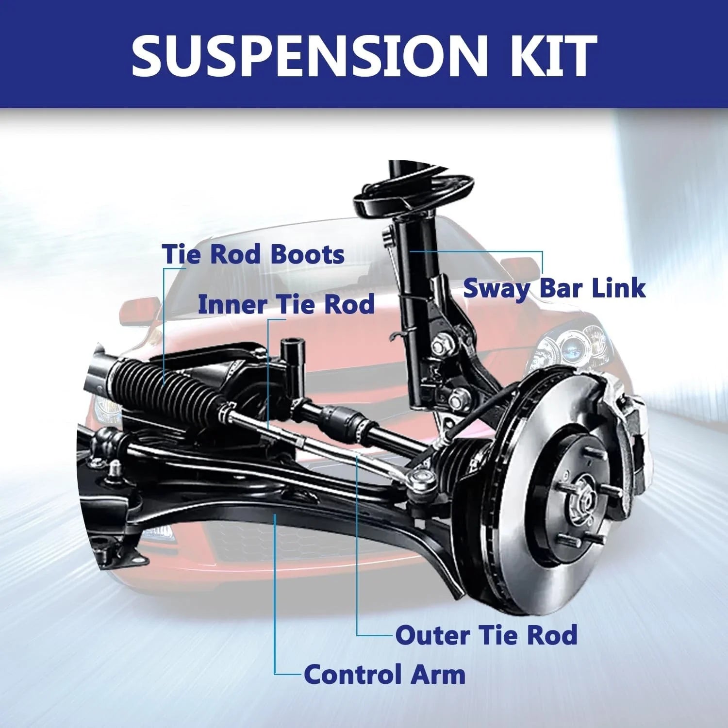 12Pcs Front Lower Control Arm Set for Mazda 3 (2004–2009)