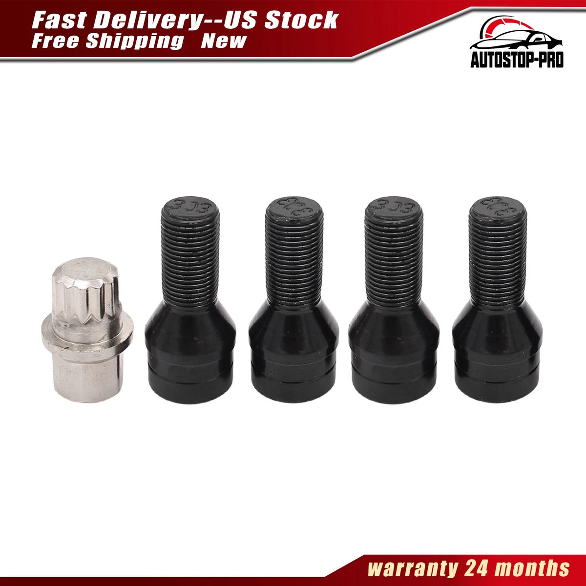Set of 4 Wheel Locks for BMW 550i GT, 535i GT (2010–2017) 36136776076, 36-13-6-776-076