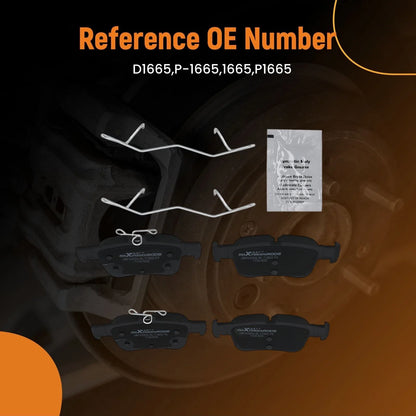 Set of 4 Rear Ceramic Brake Pads for Ford Police Responder Hybrid (2019–2020) D1665
