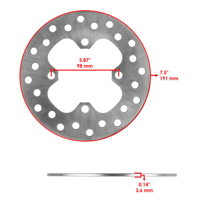 2 Front Brake Disc Rotors for Honda Rancher 420 TRX420FM (2014–2022) DS160AA2050