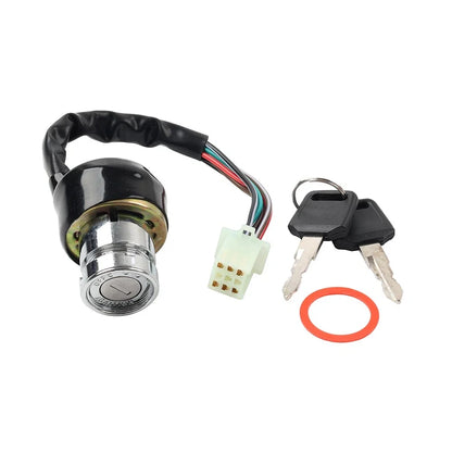 6 Pin Ignition Barrel Switch + 2 Keys for Motorcycle Scooter Quad Dirt Bike
