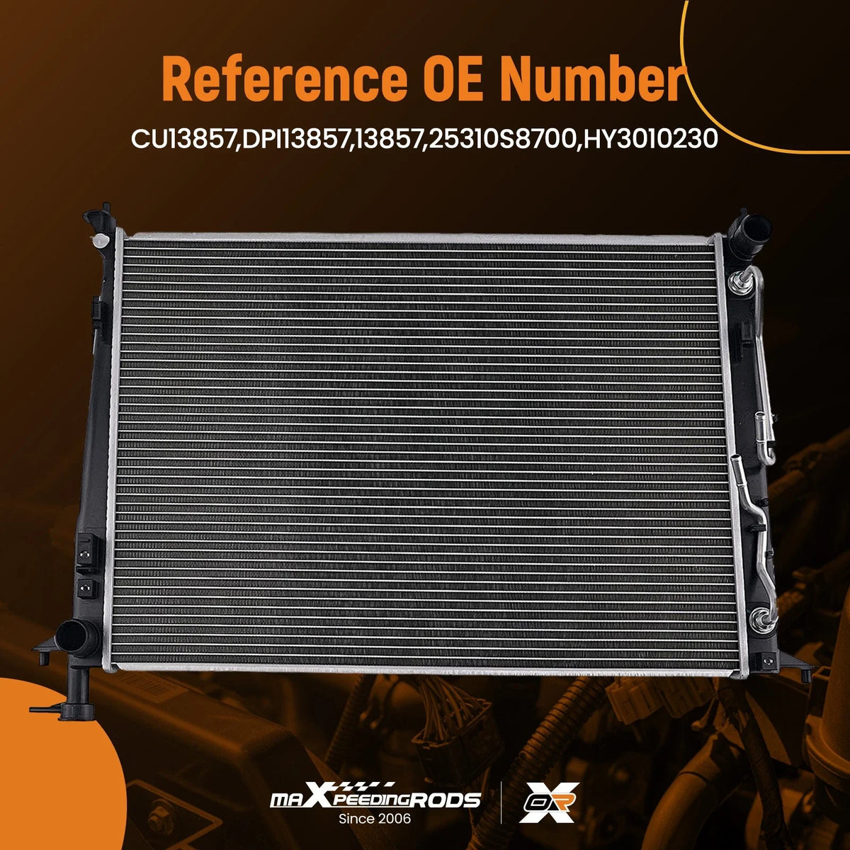 Cooling Radiator for Hyundai Palisade 3.8L (2020–2024) CU13857 Crossflow