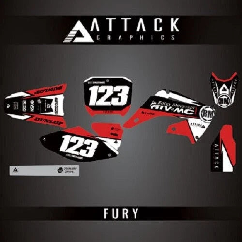 Custom Fury Complete Bike Graphics Kit for Attack (206-972-0199)