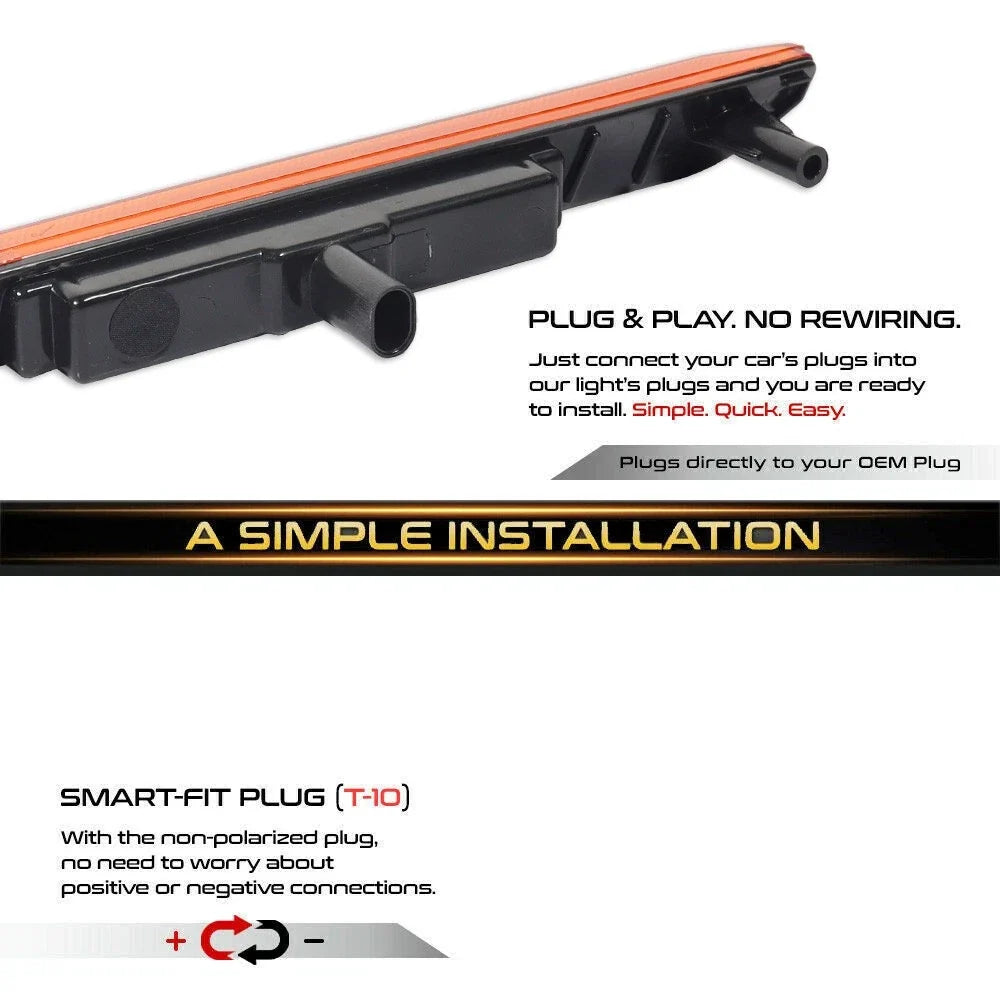 Set of 2 LED Front Amber & Rear Red Side Marker Lights for GMC Sierra 2500 3500 (2020–2024)