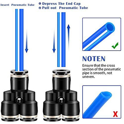 60-Piece Push to Connect Fittings for Air Line Pneumatic 1/4 Inch OD