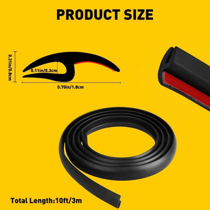 Weather Seal Rubber Trim Molding Cover for Honda Models (10 Feet)