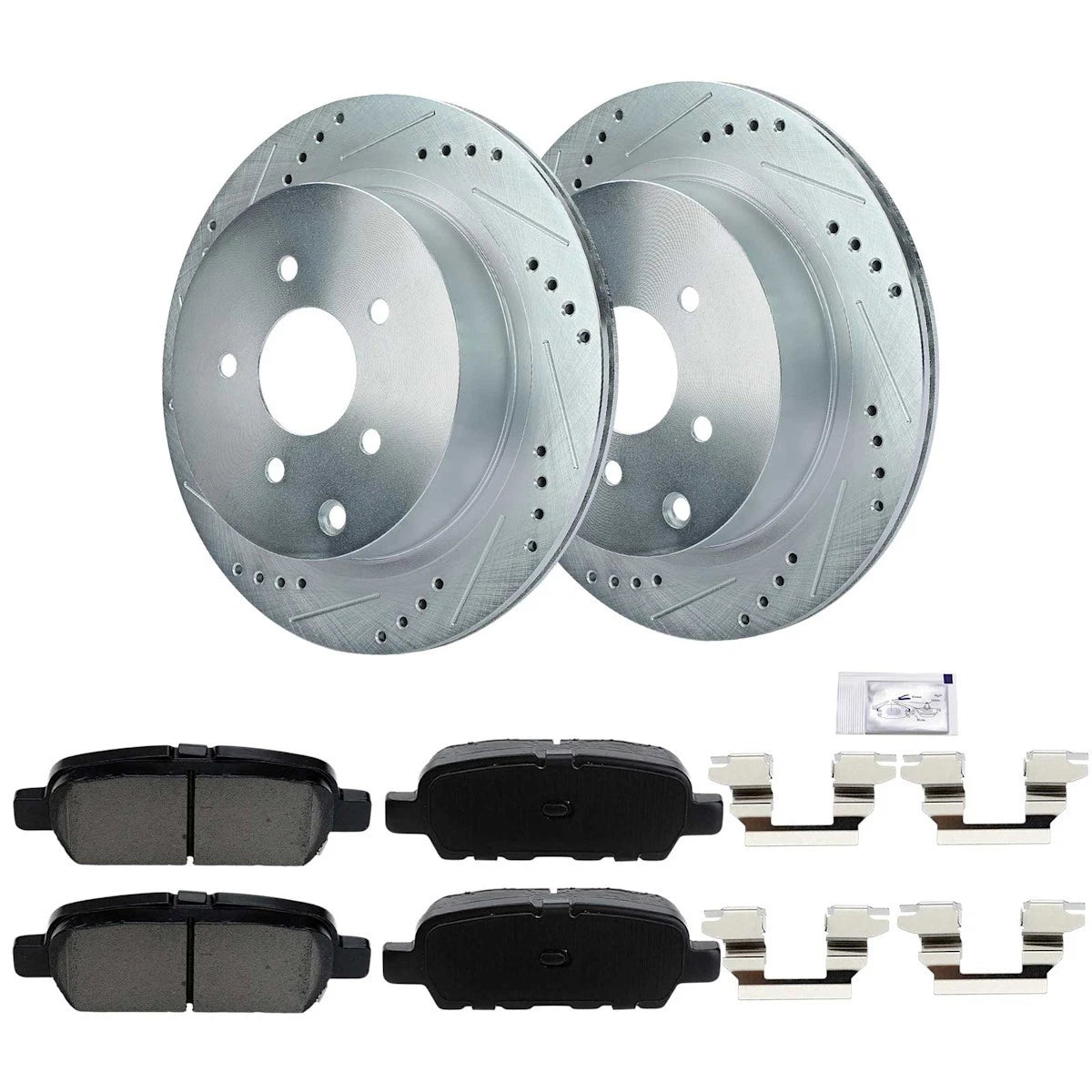 2X Brake Disc and Pad Kit Rear for Nissan Pathfinder Murano QX60 Q70 (18117892, S31348)